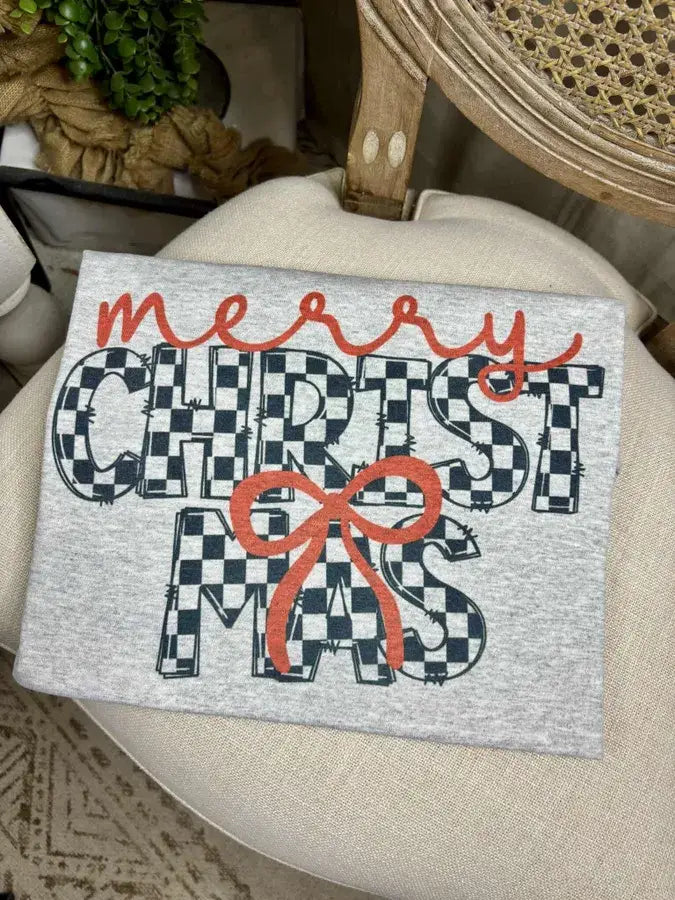 Checkered Merry Christmas (Gildan Tee)