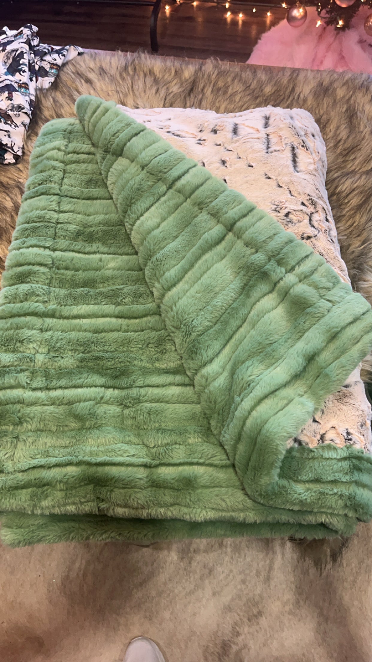 Aztec print green inside