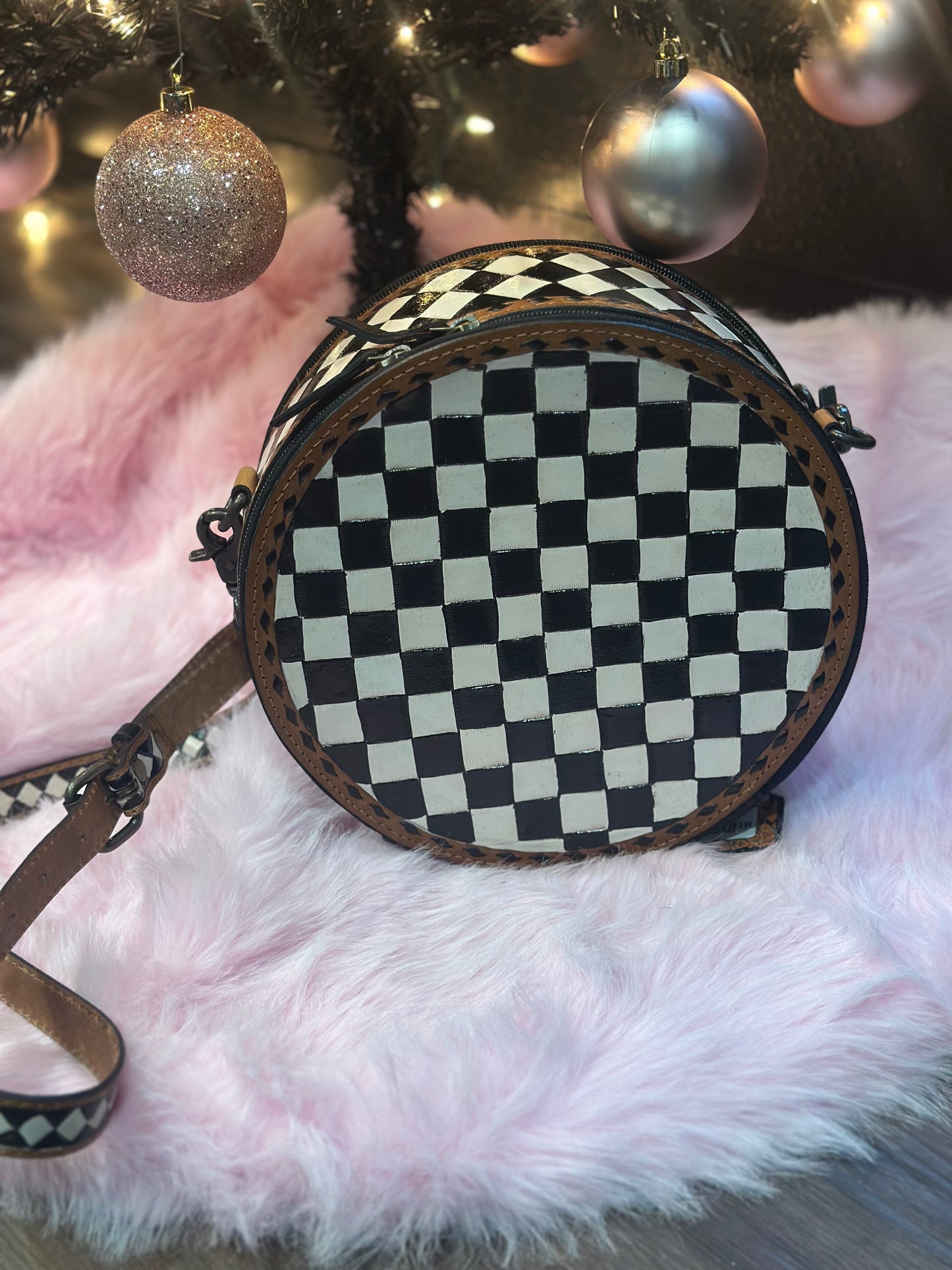 Checkered Canteen Purse