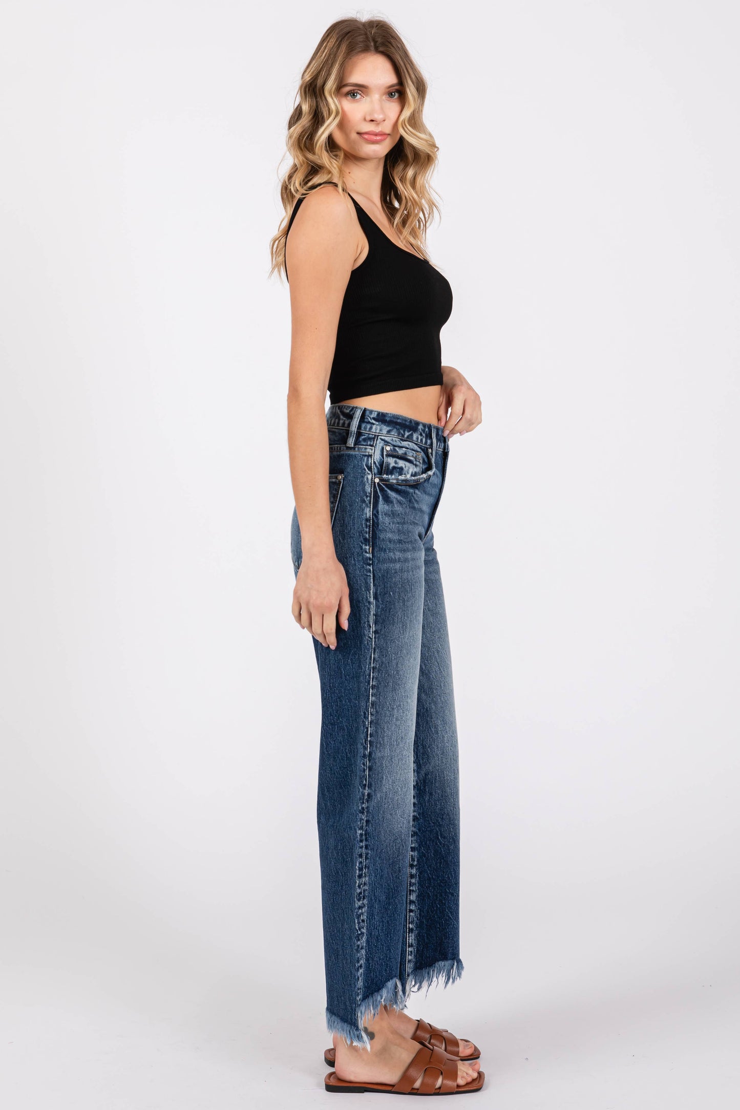 P1147W-DM HIGH RISE COMFORT STRETCH VINTAGE WIDE LEG JEANS