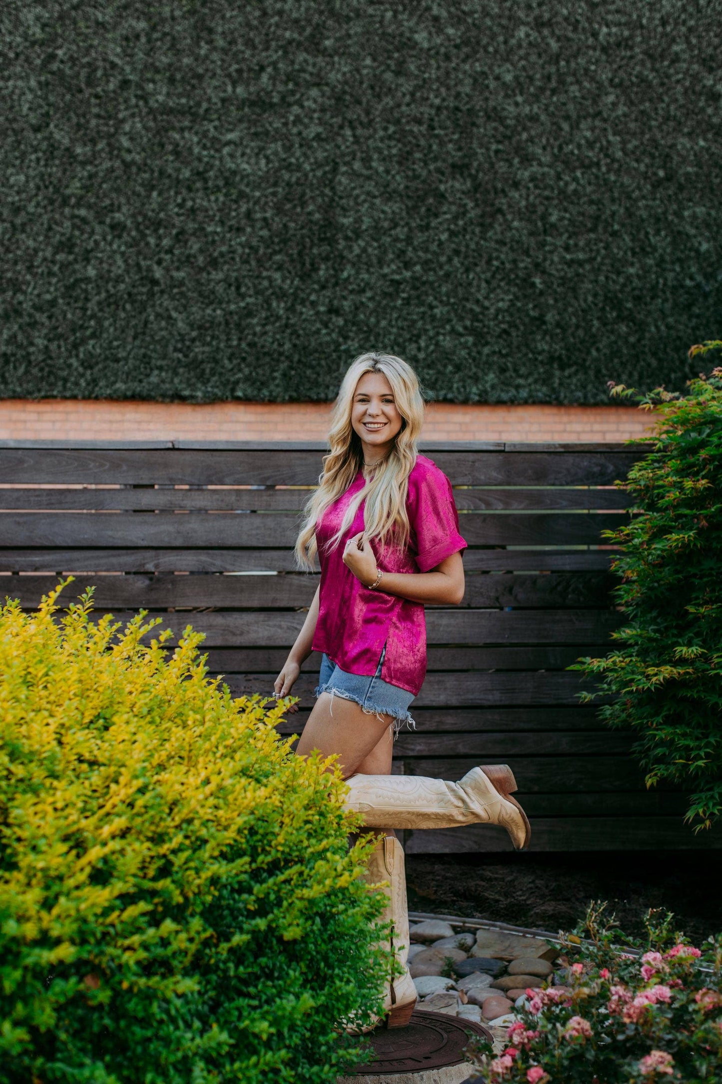 MK440 Metallic Blouse - Pink