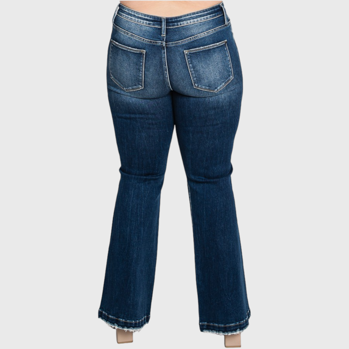 PX221MF-MD (PLUS SIZE) DESTROYED MID RISE STRETCH FLARE