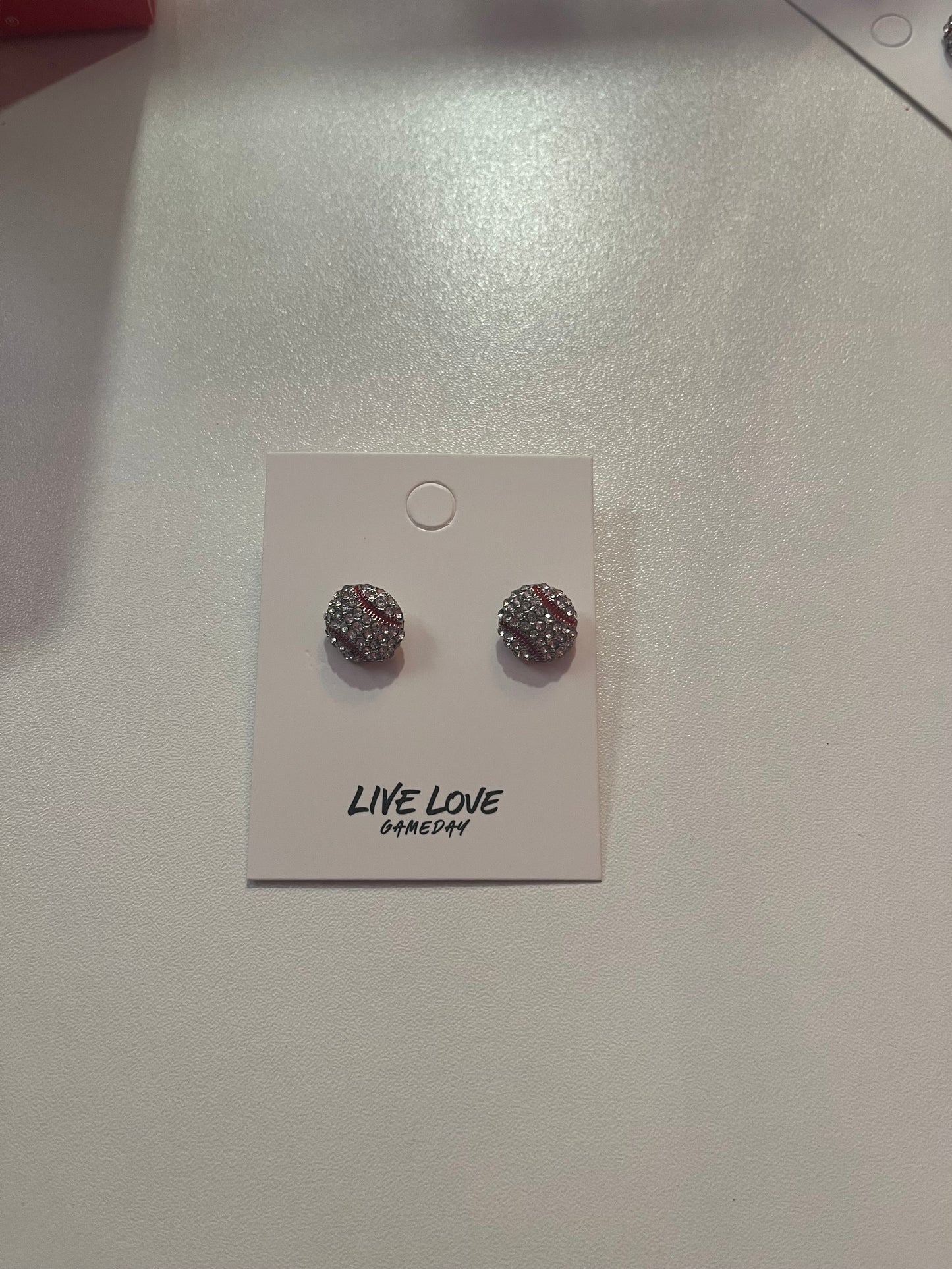 Baseball stud earrings