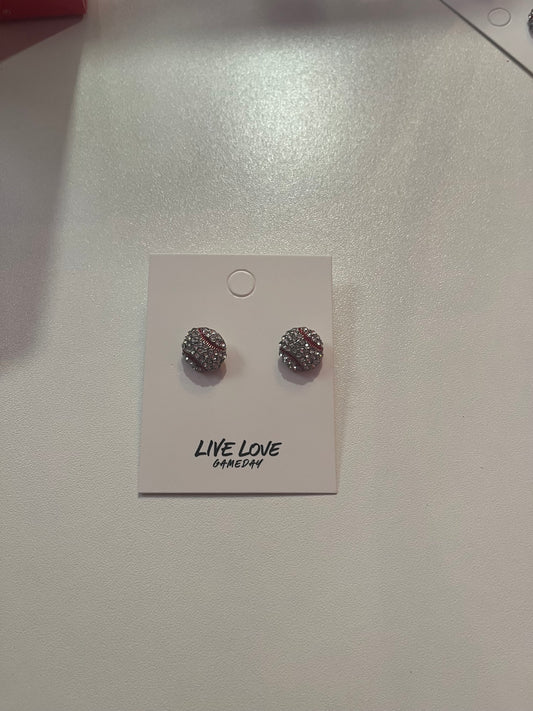 Baseball stud earrings