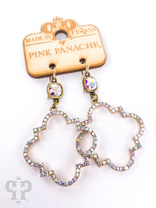 Rhinestone trefoil earring with Austrian crystal