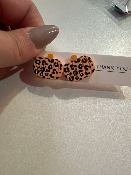 Cheetah Pumpkin Earrings