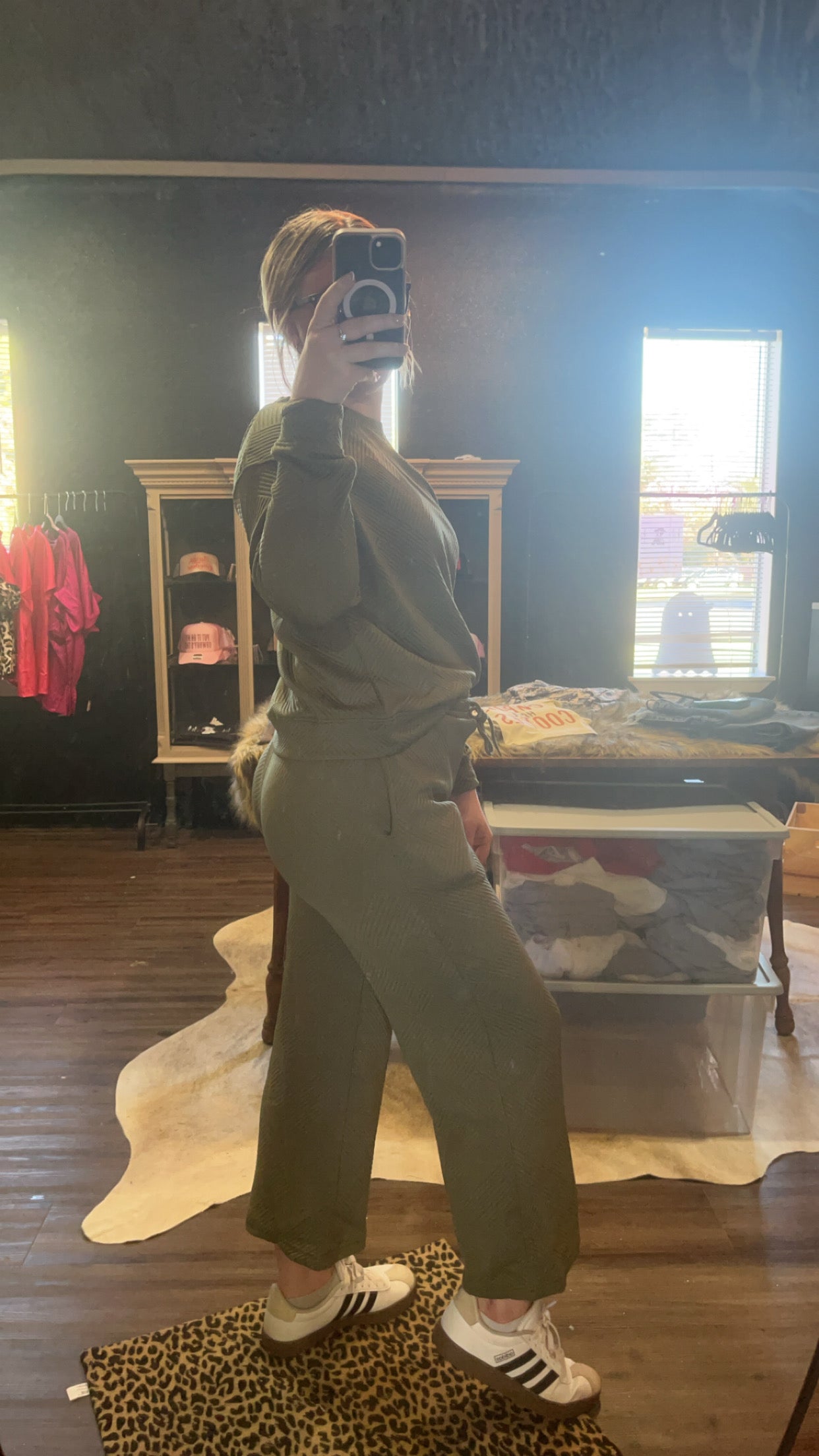 Olive green two pice set