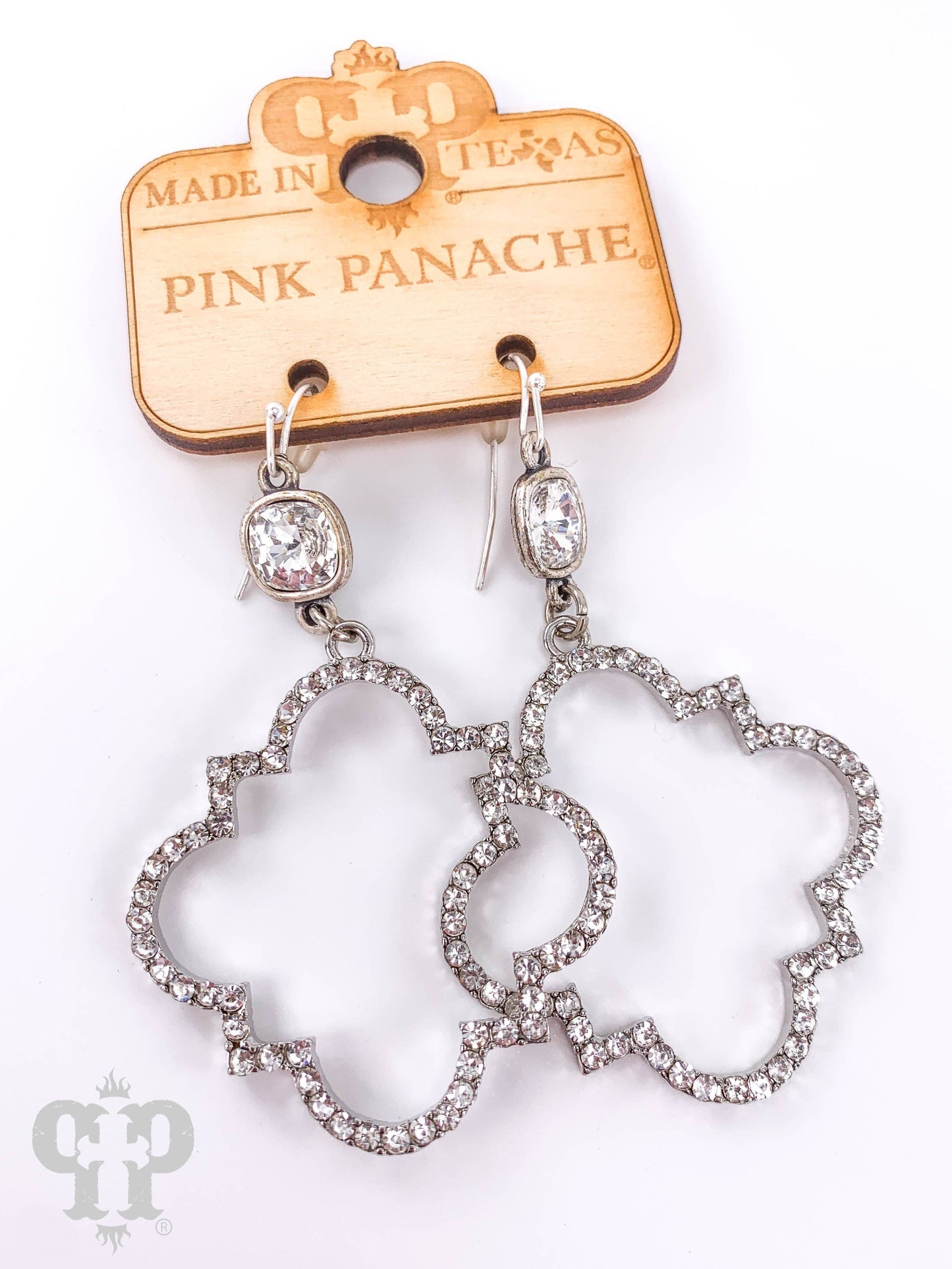 Rhinestone trefoil earring with Austrian crystal