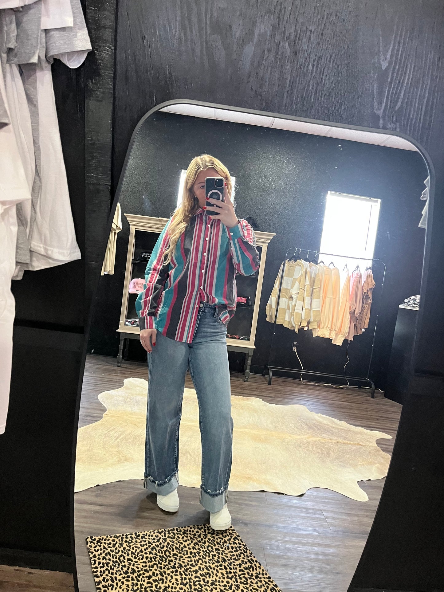Adult Pearl snap button down
