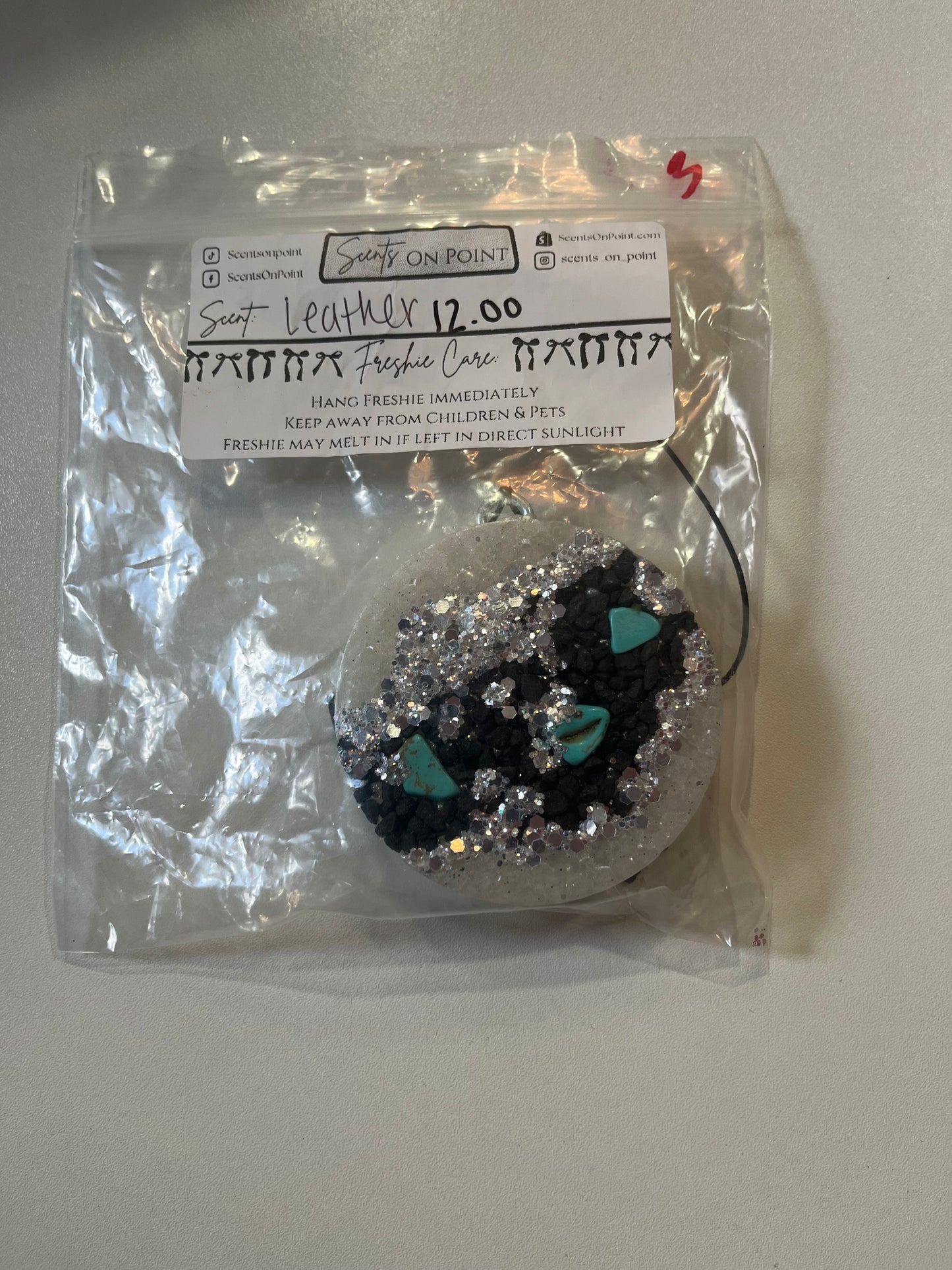 Rustic turquoise freshie (leather)