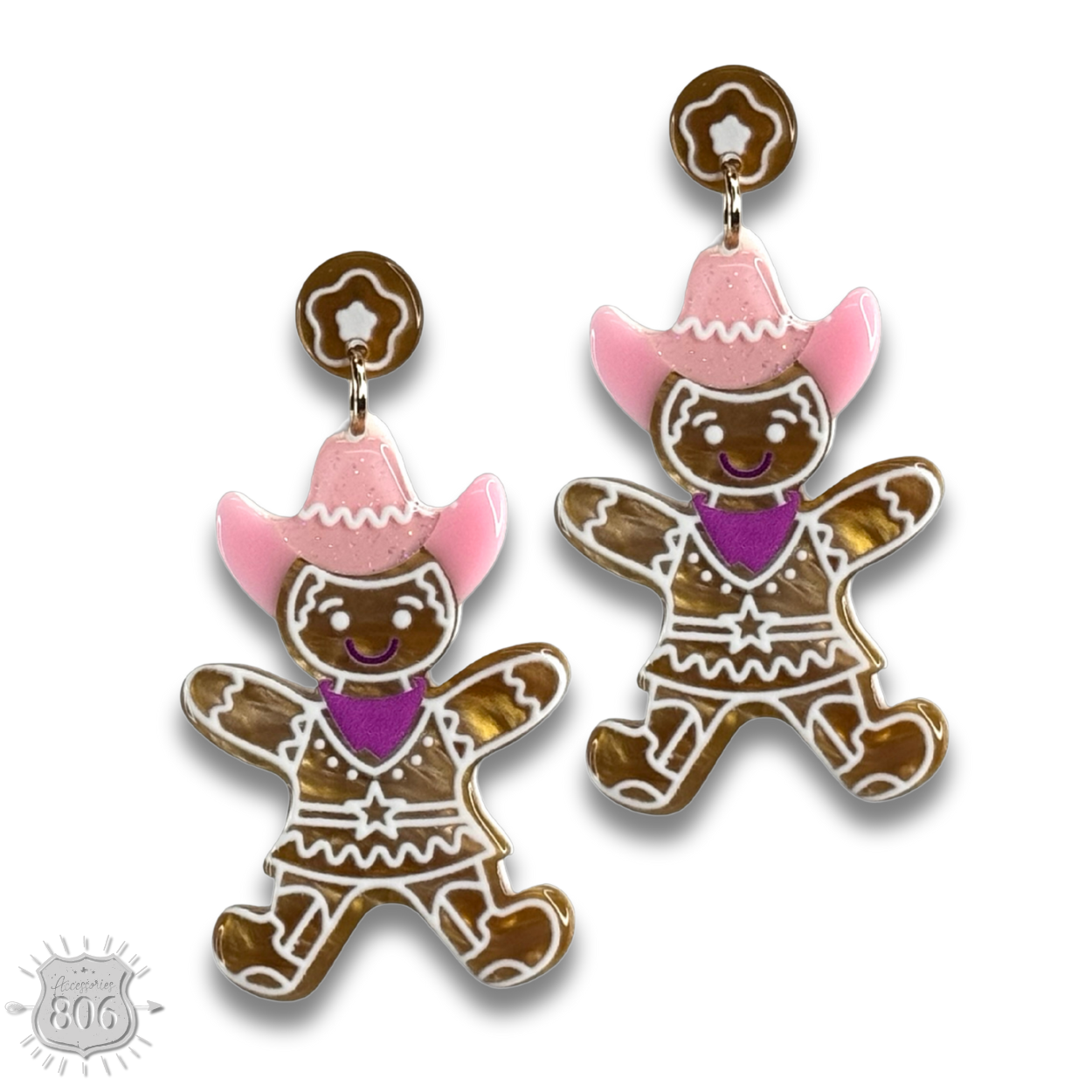Western Christmas gingerbread earring
