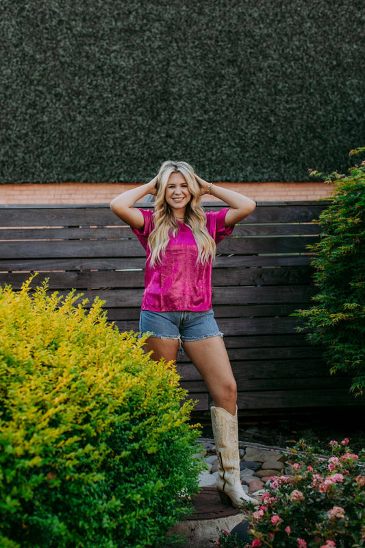MK440 Metallic Blouse - Pink