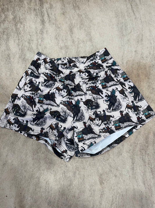 Cross front dear rodeo shorts