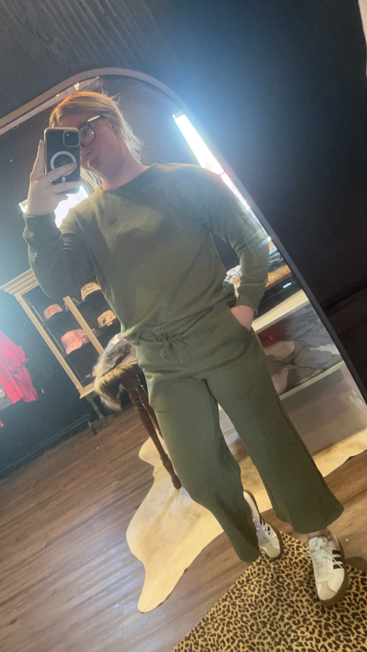 Olive green two pice set