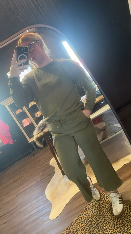 Olive green two pice set