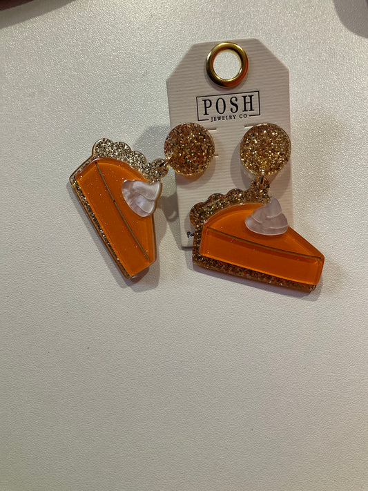 Pumpkin pie slice earring