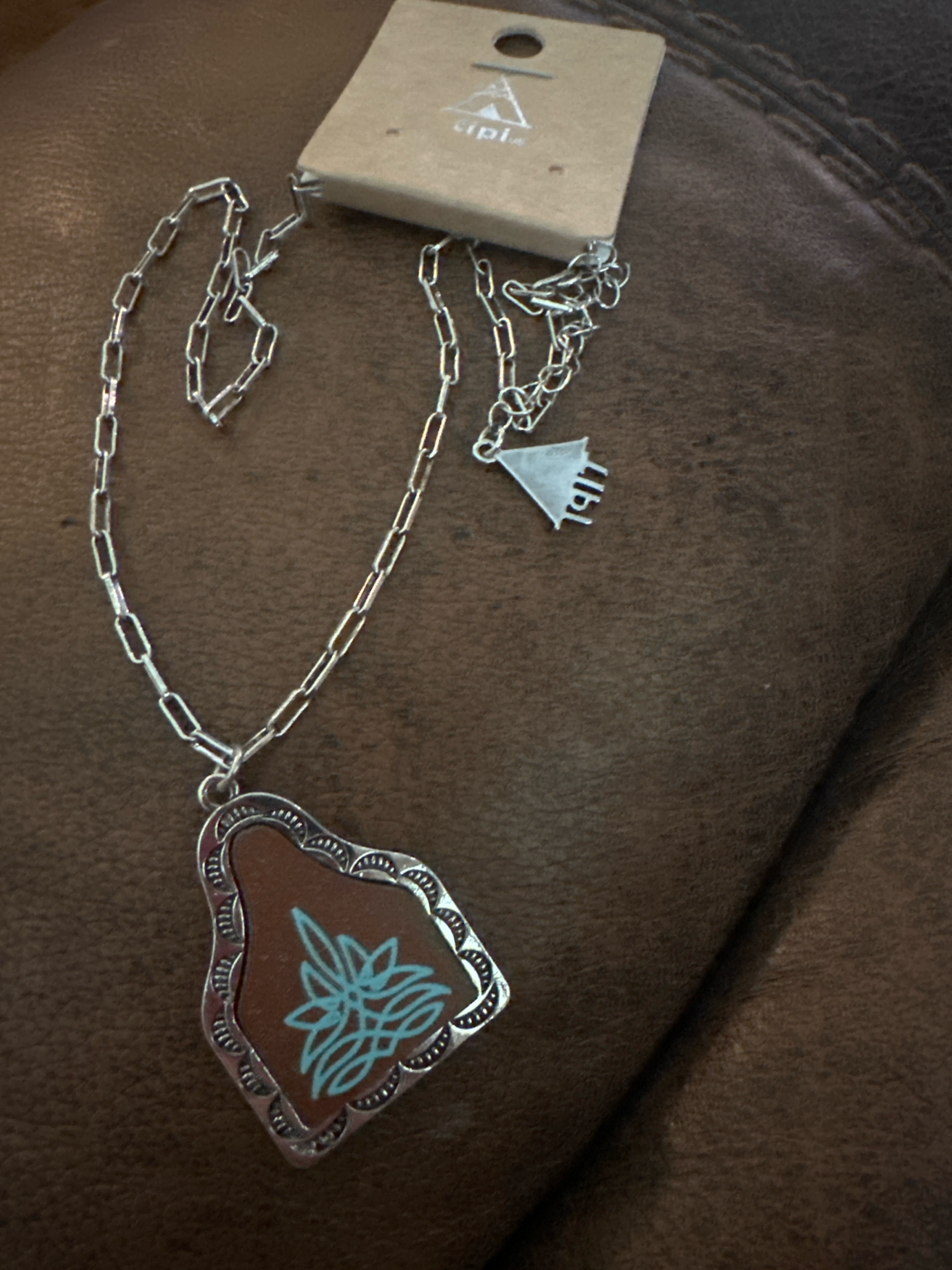 Tooled & Turquoise Necklace