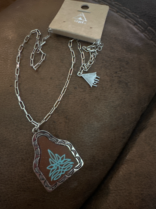 Tooled & Turquoise Necklace