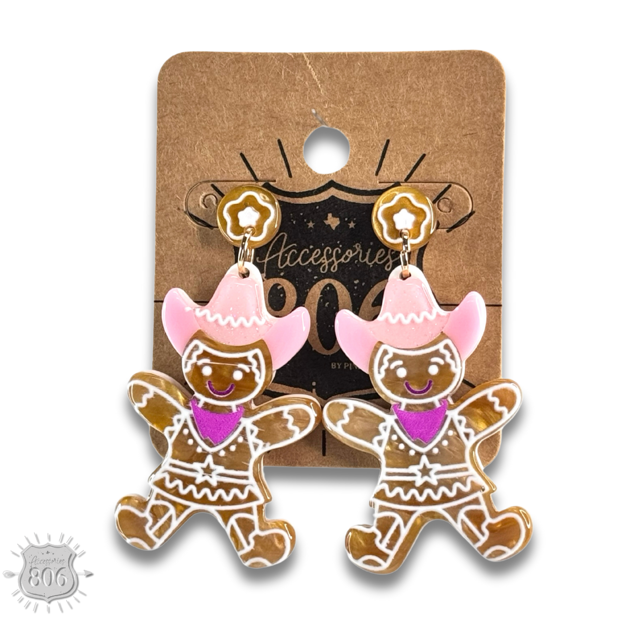 Western Christmas gingerbread earring