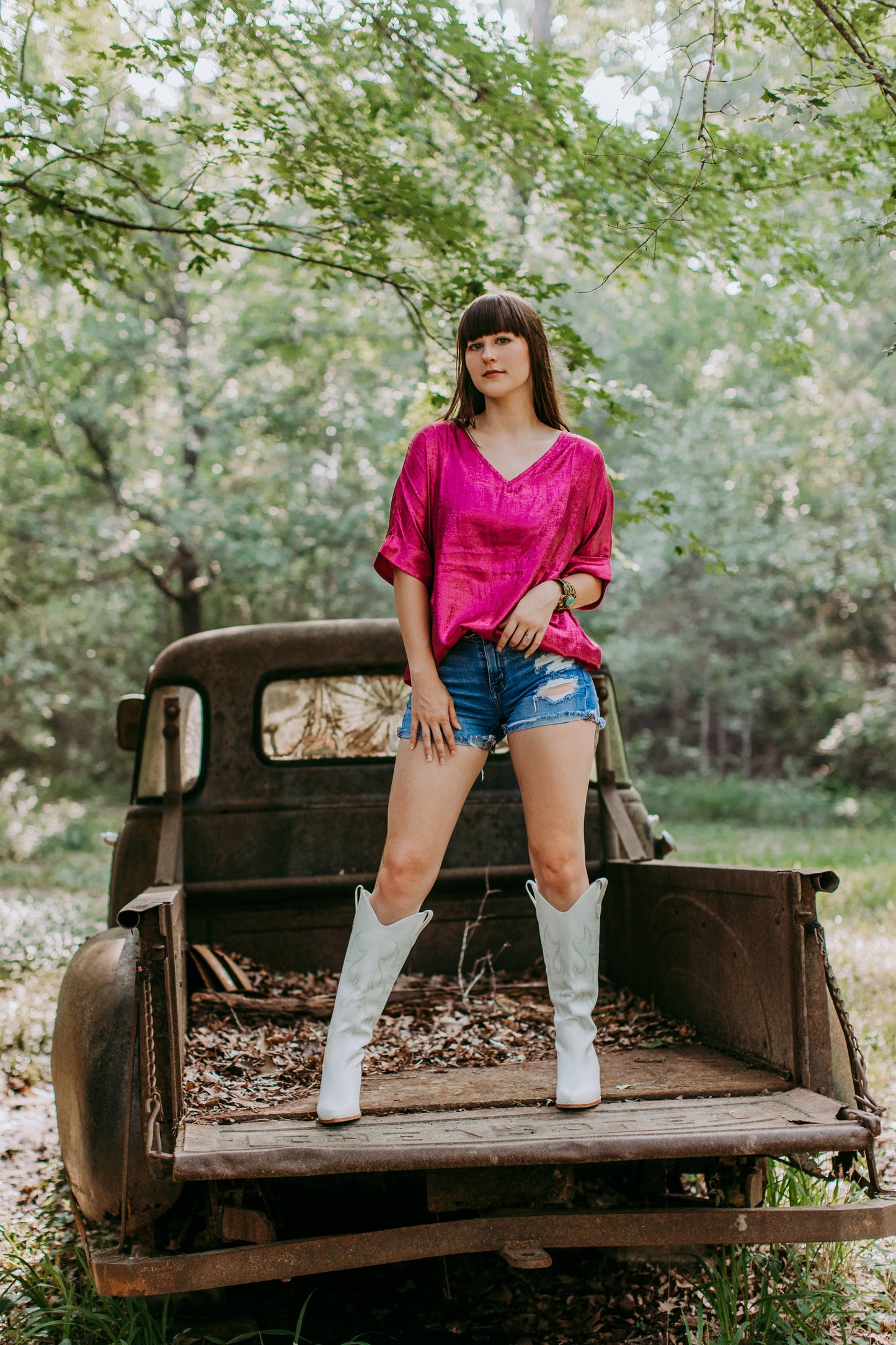 MK440 Metallic Blouse - Pink