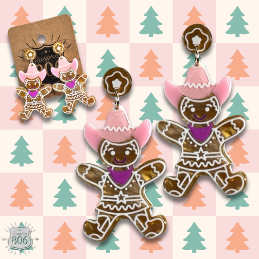 Western Christmas gingerbread earring